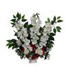DRW Centro Fiori Cementerio Santos Alto Coppa Tonos Rossi 65 x 45 cm, Bianco e Rosso