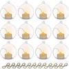 Sziqiqi 12 Pezzi Candelabro di Vetro Appeso con Candele a LED, 8cm Appendere Portacandele Candeliere in Vetro Globi Terrario Decorazioni a Lume di Candela per Feste Matrimoni Decorazioni Natalizie