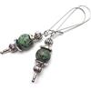 ThurColas Orecchini bohémien da donna in acciaio inox con pietre naturali e cerchi decorativi (Verde Turchese)