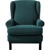 EBETA Jacquard Salvadivano Copripoltrona Trapuntato Adele, Copripoltrona con Orecchie Poltrona Protettiva Elasticizzato Antiscivolo (Verde Oliva)