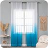 GIRASOLE HOME Coppia Tende Voile Semi Trasparenti Colore Sfumato Bianco e Azzurro Tenda per Soggiorno Camera Cameretta Cucina e Interni 2 Pannelli con Tasca 70x258cm