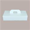 LUCGEL 10 Pz Scatola Porta Strudel in Cartoncino Bianco grafica effetto pelle 28x15H6cm