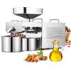 CGOLDENWALL 1500W Pressa per Olio Acciaio Inossidabile Estrattore di Olio per Arachidi Sesamo Noci Semi di Lino Freddo/Caldo Estrazione, Alto Rendimento Petrolio, Riscaldamento Termostatico