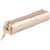 Clairefontaine 400006C Trousse slim in vera pelle, 4x2.5x19.5 cm, color Grigio