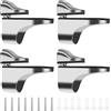 SyiXute 4 Pezzi Staffe per Ripiani in Vetro,Regolabili Lega di Zinco Montaggio a Parete Supporto,Utilizzate per Mensole in Legno/Vetro,Spessore 3-20 mm