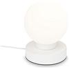 BRILONER - Lampada da tavolo, lampada da comodino, lampada da tavolo con cavo, sfera luminosa, abat-jour, 1xE14, max. 25 Watt, bianco, 126x157 mm(DxA), metallo & vetro