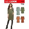 New Look 6298 Easy Just 4 Knits cartamodello Misses per Vestito in Maglia, Taglie A 45-52, Multicolore