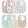 Ti TIN Confezione 8 Bavaglini Impermeabili Stampati Per Bebè | Confezione Da 8 Bavaglini Traspiranti con Nastro Autochiudente Per Bebè Da 0 a 8 Mesi, 19x27 cm