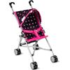 Kinderplay Passeggino Bambole | Passeggino Giocattolo Bambina - Passeggino Bambola Struttura Leggera e Stabile, Altezza Fino al Manico 54 cm, model KP0290R