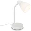 BRILONER Leuchten - Lampada da tavolo con interruttore sul cavo, abat-jour, lampada da comodino, 1 x E14, max. 25 Watt, colore: Bianco, 185 x 300 mm (DxH)