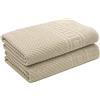 ZOLLNER 2 Teli Doccia a piquè, 100% Cotone, 100x150 cm, Capuccino