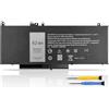 K KYUER 62WH 6MT4T Batteria per dell Latitude E5470 E5570 E5270 Precision 15 3510 Mobile Workstation WYJC2 VMKXM 7V69Y TXF9M 0C1P4 79VRK 07V69Y 451-BBTW 451-BBUN 451-BBUQ 535NC HK6DV High Capacity