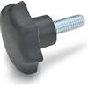 Ganter Normelemente Ganter Norm elementi Stella manico viti, 10 pezzi, nero, opaco, 40 GN 6336.4 ST M8 - 50