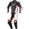 Alpinestars tuta intera in pelle Missile V2 Lt - 1231 Black/White/Red Fluo