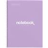 Miquelrius - Quaderno A4 Emozioni, 120 Fogli 90 g/m², A righe da 7 mm, 5 Strisce Colorate, Quaderni spirale, Copertina Rigida, 4 Fori, Colore Lavanda