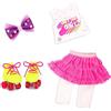 Glitter Girls outfit deluxe Divertimento sui pattini a rotelle | Per bambole da 36 cm; include top, gonna con volant, leggings, fiocco e pattini a rotelle luminosi, Outfit completo; 3+ anni