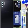 LUVSS Coperchio Copribatteria Scocca Vetro Posteriore Imposta per Samsung Galaxy Note 10+ Plus SM-N975 - Nero