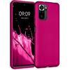 kwmobile Custodia Compatibile con Xiaomi Redmi Note 10 / Note 10S Cover - Back Case Morbida - Protezione in Silicone TPU Effetto Metallizzato rosa metallizzato