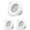 Oktaplex lighting Paris Bain - Set di 3 faretti da incasso a LED, 5 W, 2700 K, 230 V, 350 lm, IP 44 Ra>97, luce bianca calda, ultra piatti, 30 mm, faretto LED bianco