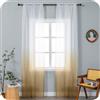 GIRASOLE HOME Coppia Tende Voile Semi Trasparenti Colore Sfumato Bianco e Maggese Tenda per Soggiorno Camera Cameretta Cucina e Interni 2 Pannelli con Tasca 70x258cm