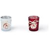 Excelsa Set 6 Porta Lumini Gnomo, cm. 5,5 x 6,5, Vetro e Legno