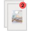 walther design argento 40 x 60 cm con vetro artistico confezione doppia, cornice in plastica New Lifestyle KVX460SD