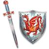 Liontouch - Spada e Scudo in Gommapiuma Drago d'Ambra per Ragazzi da 3 a 8 Anni | Set da Cavaliere Medievale Gioco di Ruolo con Drago Rosso | Armi Sicure e Accessori per Battaglie, Costumi da Bambino