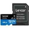 Lexar - Microsdhc 633x 64gb W/ada Global-black