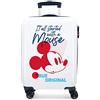 Disney Mickey Magic Trolley Cabina, Bianco (Blanco), 37x55x20 cm, Rigida ABS Chiusura a Combinazione Numerica 33L 2,8Kgs 4 Doppie Ruote Bagaglio a Mano