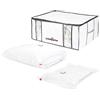 Compactor Set di 3 Scatole Sottovuoto Semi-Rigide 3D XXL con 2 Sacchi Offerti, Bianco/Trasparente