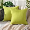 MIULEE 2 Pezzi all'Aperto Copricuscini Impermeabile Federe per Cuscino Decorativi Moderni in Poliestere Cuscini in Lino per Divano Sedie Picnic Camera da Letto 50x50 cm Verde