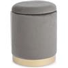 Sedute TP 61 pouf contenitore in velluto grigio 38 cm
