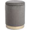 Sedute TP 61 pouf contenitore in velluto grigio 45 cm