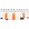 MamboCat Set di 12 bottiglie da 200 ml con chiusura a leva, in vetro trasparente, da riempire con vino, succo di frutta, birra, liquori, aceto e olio