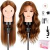 TopDirect 23.5 80% veri capelli Trucco Testina Parrucchiere Testa Studio Parrucchiere Manichino Cosmetologia Formazione Parrucchiere Pratica Modello Capelli con Morsetto + Acconciature per Capelli