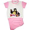 BABY DISTRIBUTION Pigiama completo maglia maglietta pantaloncino bimba bambina Masha e Orso rosa 3A