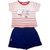 BABY DISTRIBUTION Completo 2pz maglia pantaloncino bimbo neonato mezza manica Yatsi rosso blu 3 m