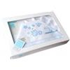 BABY DISTRIBUTION Completo lettino culla Mio Piccolo bimbo neonato lenzuolo ricamo orsetti bianco cielo TU