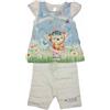 BABY DISTRIBUTION Completo maglia maglietta pantaloncino bimba neonatoEllepi bianco 6 m