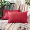 MIULEE 2 Pezzi all'Aperto Copricuscini Impermeabile Federe per Cuscino Decorativi Moderni in Poliestere Cuscini in Lino per Divano Sedie Picnic Camera da Letto 30x50 cm Rossa