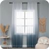 GIRASOLE HOME Coppia Tende Voile Semi Trasparenti Colore Sfumato Bianco e Grigio Tenda per Soggiorno Camera Cameretta Cucina e Interni 2 Pannelli con Tasca 70x258cm
