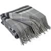 LYHome Plaid Cashmere con Lana Merinos - Coperta Invernale, Copriletto per Letto Divano, Singolo Matrimoniale Mezza Stagione, Coperte Pura Morbida 140 x 200 cm, Grigio - Grigio Scuro - Bianco Tartan