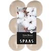 Spaas 12 maxi candeline profumate, 10 ore, fiori di cotone, beige, 58 mm x 24 mm