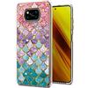 Liner Cover per Xiaomi Poco X3 PRO, Custodia Protettiva Ultra Sottile ed Elegante in Silicone TPU Flessibile, Glitter Modelli Colorful Cover Antiurto Case per Xiaomi Poco X3 NFC - Colore Squama