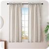 GIRASOLE HOME® Coppia Tende Semi Oscuranti Fantasia Onde Effetto Metallizzato Tenda per Soggiorno e Camera 2 Pannelli con Tasca (Greige, 70x145cm)