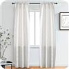 GIRASOLE HOME® Coppia Tende Semi Oscuranti Fantasia Cuori con Fili d'Argento Tenda per Soggiorno e Camera 2 Pannelli con Tasca (Bianco, 70x235cm)
