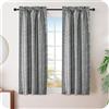 GIRASOLE HOME® Coppia Tende Semi Oscuranti Fantasia Onde Effetto Metallizzato Tenda per Soggiorno e Camera 2 Pannelli con Tasca (Argento, 70x145cm)