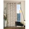 Home Collection TFS129 Tenda Flora, Poliestere, Grigio, 140x280 cm