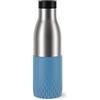 Emsa Botella Bludrop Sleeve N31107, 0,5 litros, 100% hermética, cierre Quick-Press, placer de beber 360°, calor 12 h frío 24 h, apto para lavavajillas, acero inoxidable, color azul