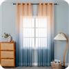 GIRASOLE HOME Coppia Tende Voile Semi Trasparenti Colore Sfumato Giallo e Grigio Tenda per Soggiorno Camera Cameretta Cucina e Interni 2 Pannelli con Occhielli 140x275cm